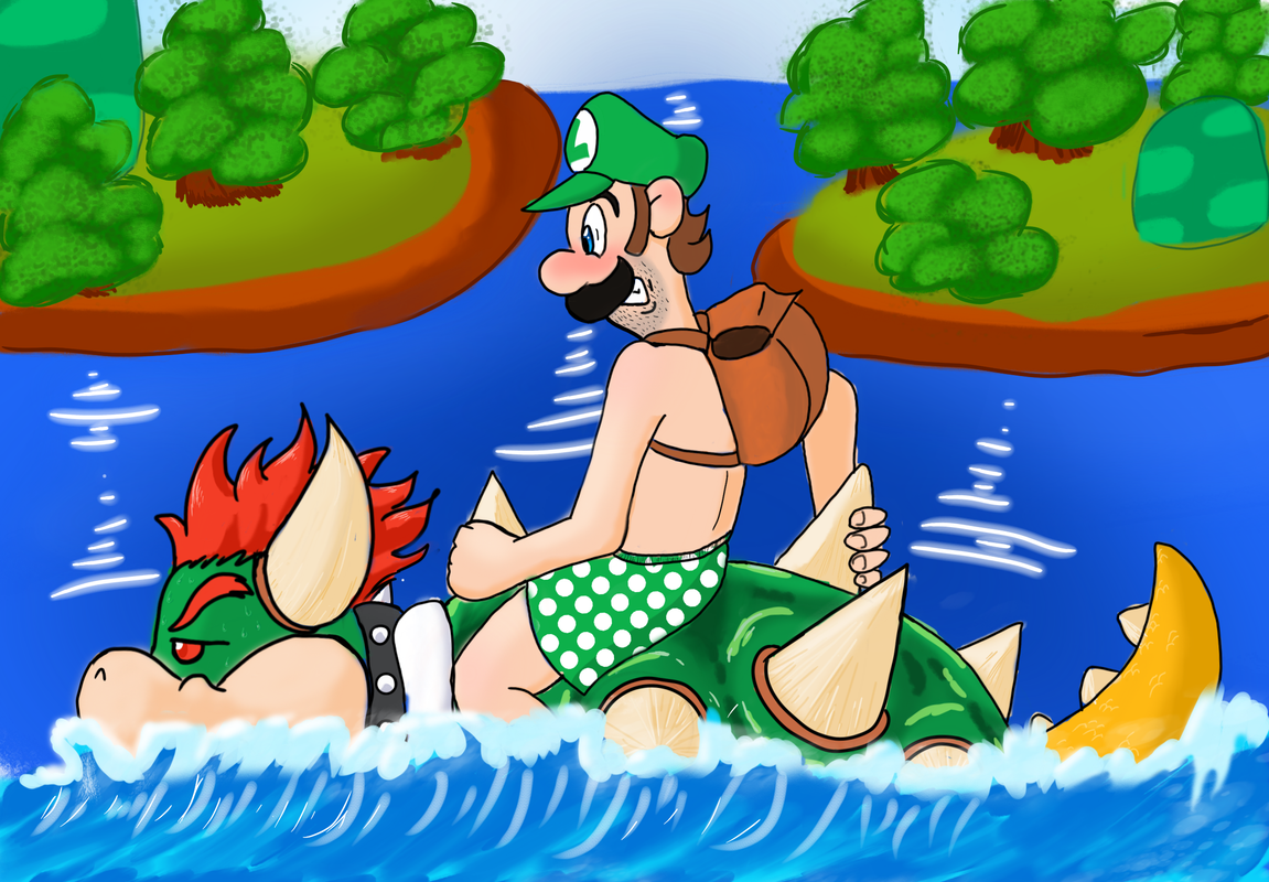 Luigi Riding Bowser