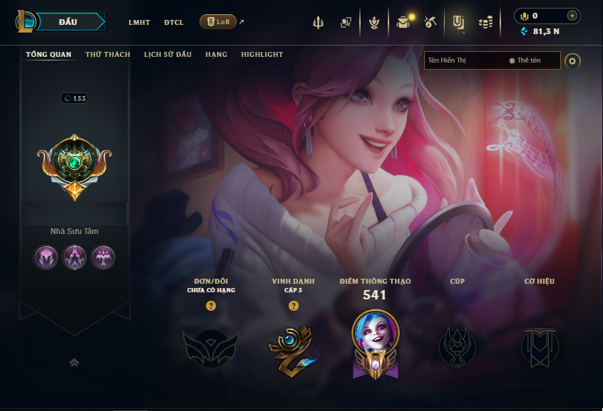 Acc LMHT # - Không Khung