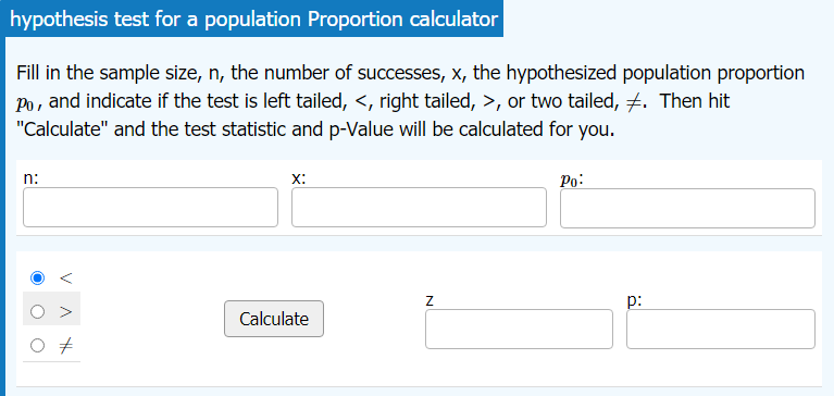 Hypothesis Test for a Proportion