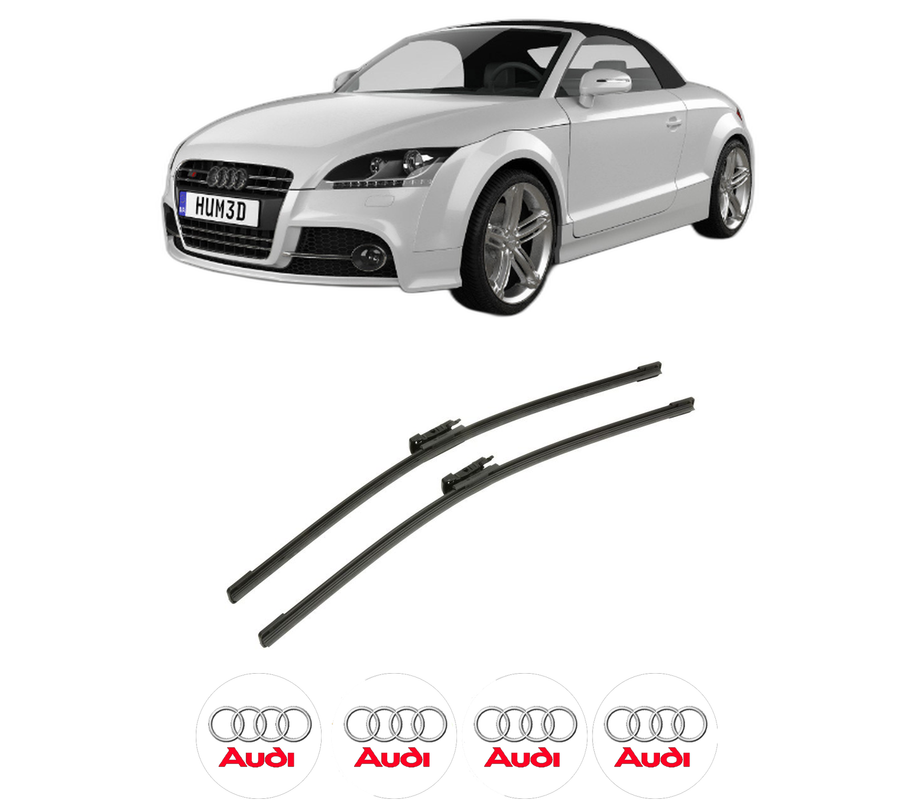 Set stergatoare auto AUDI TT Roadster (8J9) din 2007-2014, pentru parbriz auto, 2 bucati, Bosch Aerotwin, din cauciuc siliconat rezistent, 4 Stickere Auto AUDI