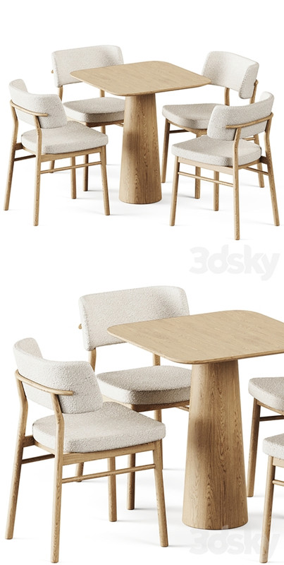Table POV 460 S70 by Ton and Wooden Chair Marlen by TrabA