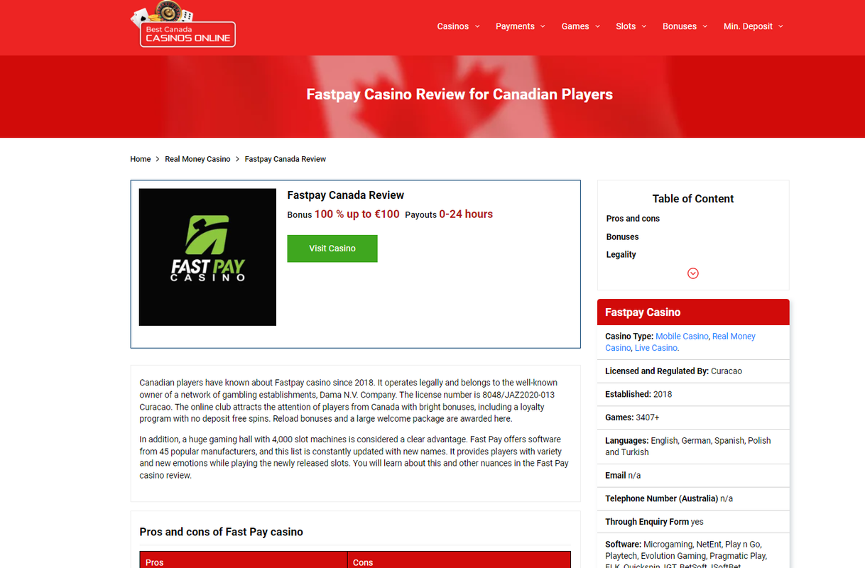 fastpay casino online