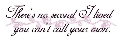 There's no second I lived you can't call your own