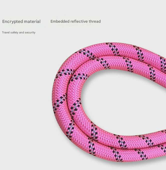 Dark Pink 1.5m Heavy Duty Reflective Dog Leash | Soft Padded Handle | Thickened 1.3cm Climbing Rope Lead for Medium to Large Dogs