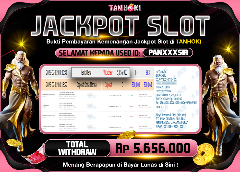TANHOKI JACKPOT SLOT WILD BOUNTY SHOWDOWN Rp.5.656.000,- LUNAS