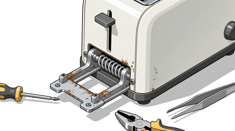 Ремонт механизма выталкивания в тостере