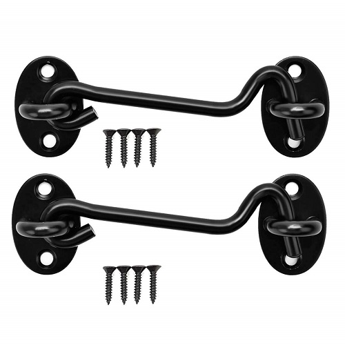 2 Pack Cabin Hook Door Latch And Eye Lock Sliding Barn/Swivel Window