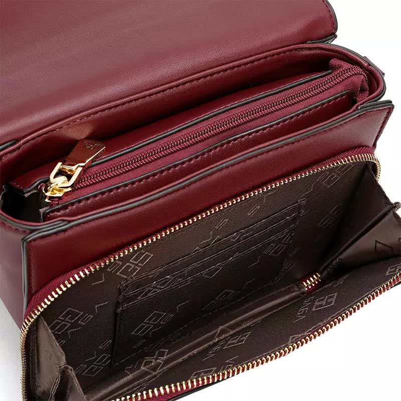 Women's Handheld bag with Detachable strap by SAGA, Color Maroon
