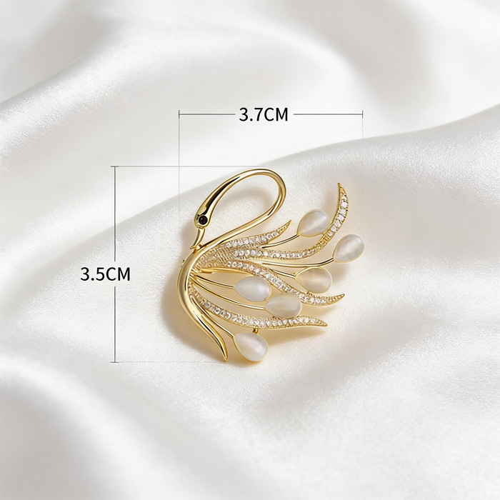 胸针珍珠天鹅2
