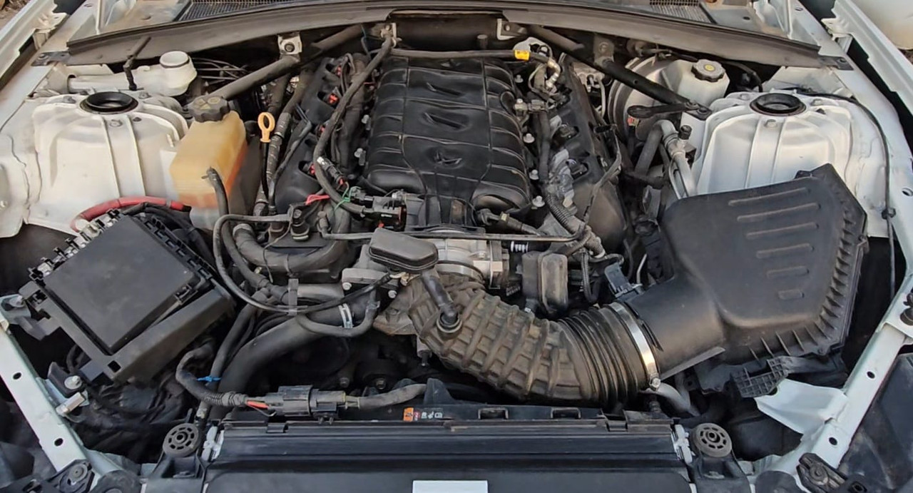 Car engine detail view