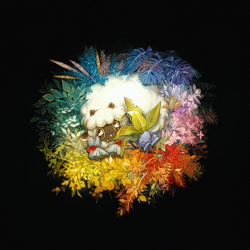 wooloo-and-oddish-pokemon-drawn-by-ameha