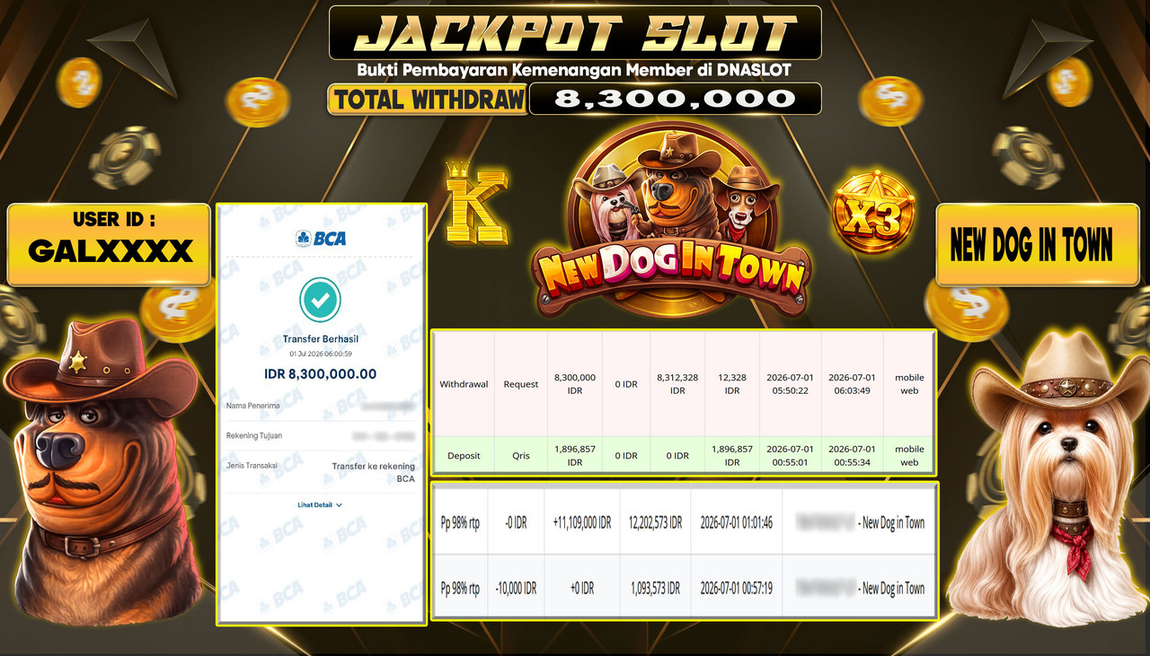 JACKPOT SLOT NEW DOG IN TOWN  01 JULY 2026