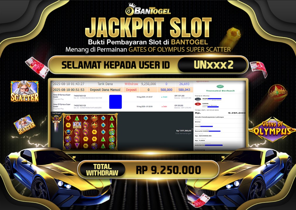 BUKTI JACKPOT LUNAS BANTOGEL