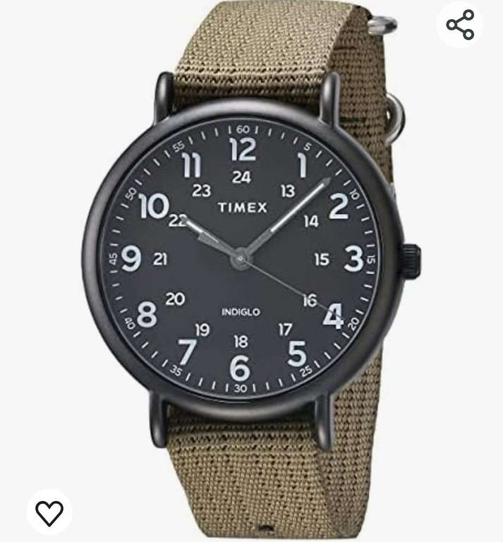 Amazon: Timex Reloj Weekender XL de 43 mm para hombre 
