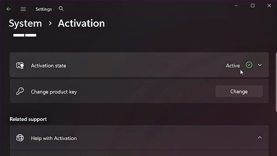 Successful Activation