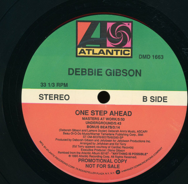 24/03/2014 - 3X- 49ers – The Message (Vinyl, 12, Promo)(4th & Broadway – MESSAGE DJ 1)    1992 ;Debbie Gibson – One Step Ahead (Vinyl, 12, 33 ⅓ RPM, Promo)(Atlantic – DMD 1663)   1990;Reality – Yolanda (Vinyl, 12, 33 ⅓ RPM)(Strictly Rhythm – SR12172) 1993 R-489198-1634156483-9763