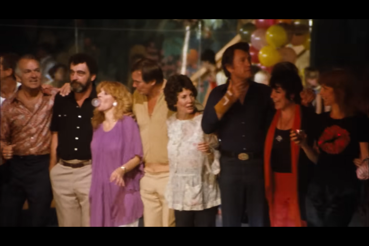 Actor Victor French in the CHiPs roller disco
