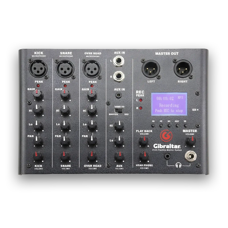 GIBRALTAR GDMS Drum Monitor System | 4-Channel Configuration | Black/Silver