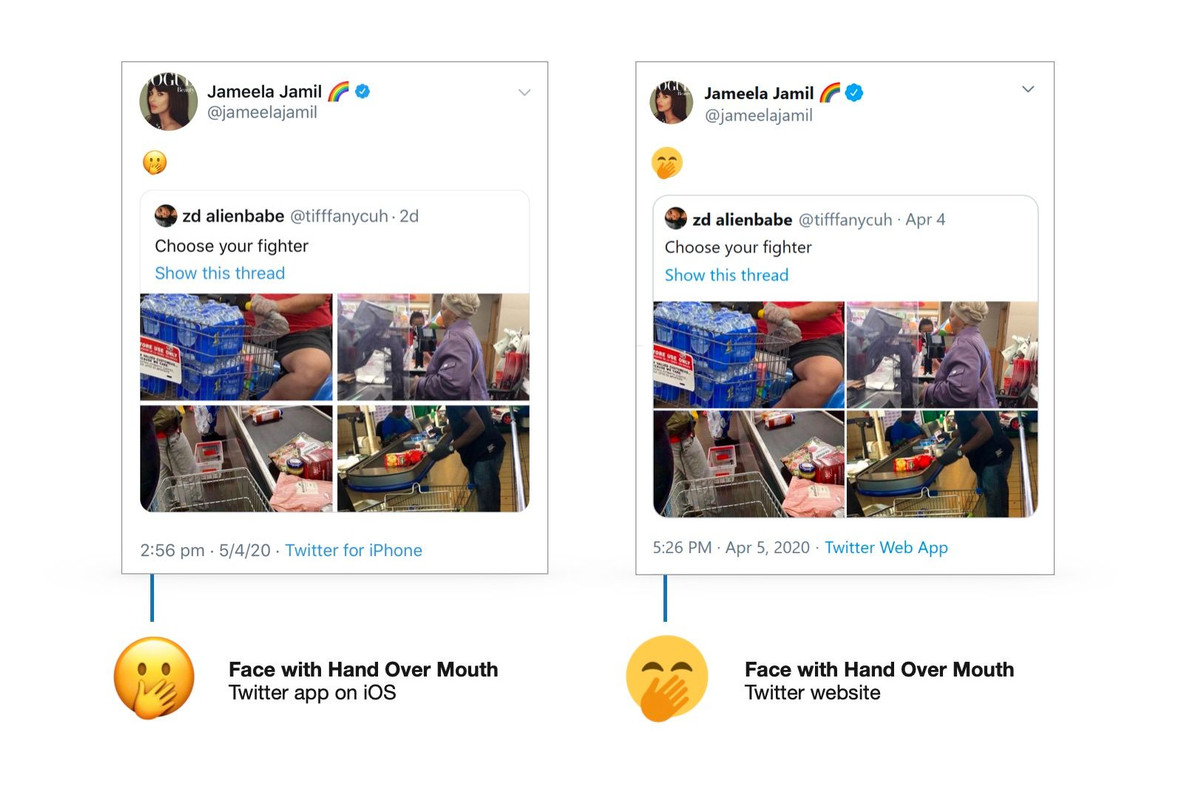 les émojis n'ont pas le même sens selon leur design