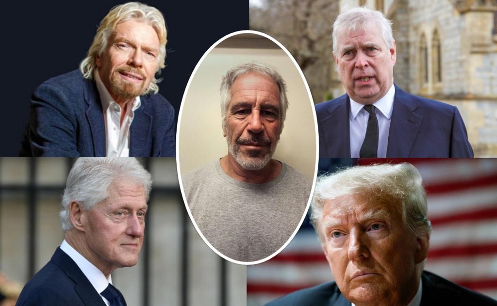 Epstein, Clinton, Trump, el Príncipe Andrés y Richard Branson