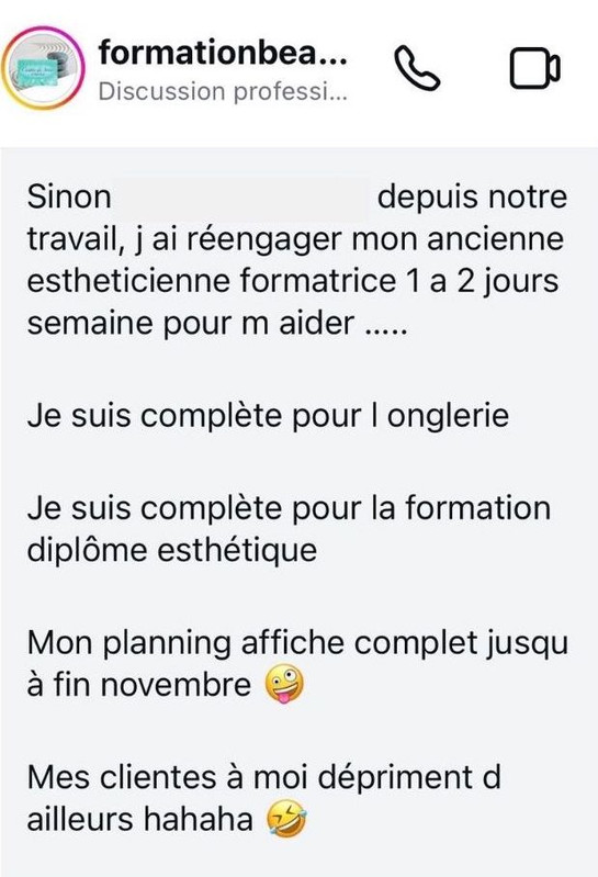 Témoignage formatrice esthétique