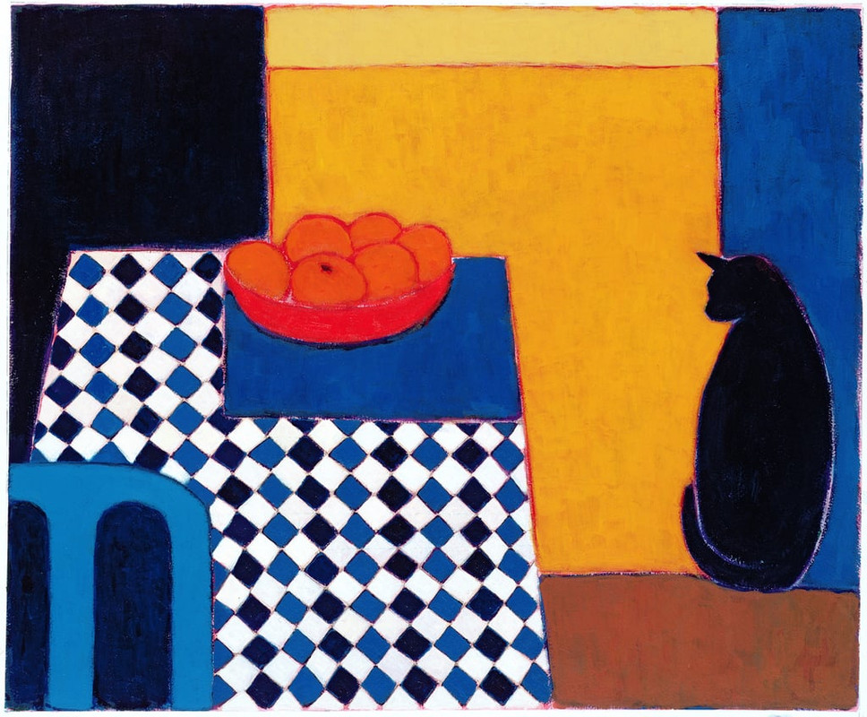 Eithne-Contemporary-Artist-Donne-Still-Life-with-Boris-2002-acrylic-on-paper-Meister-Drucke-58