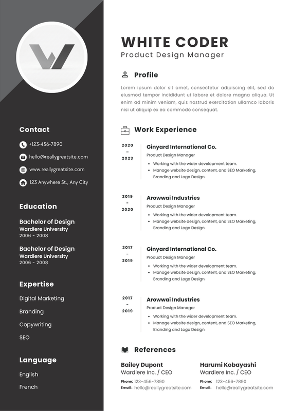 Black-and-White-Simple-Professional-CV-Resume preview