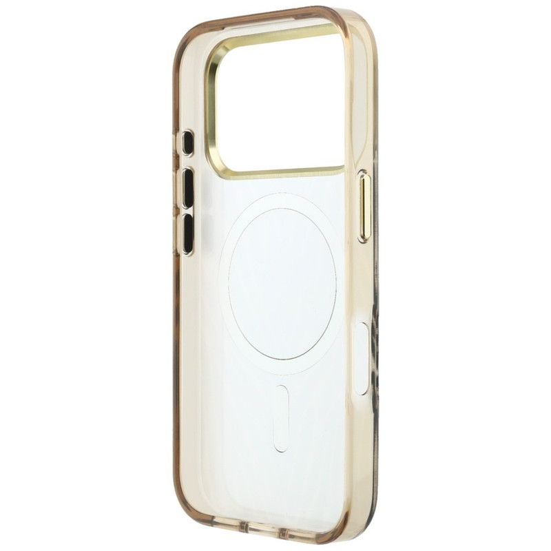Husa pentru iPhone 18 Pro Max / iPhone 17 Pro Max Guess Zebra Glitter Triangle Logo MagSafe, Incarcare wireless, Protectie ridicata, Calitate premium, Auriu imageye 3282127