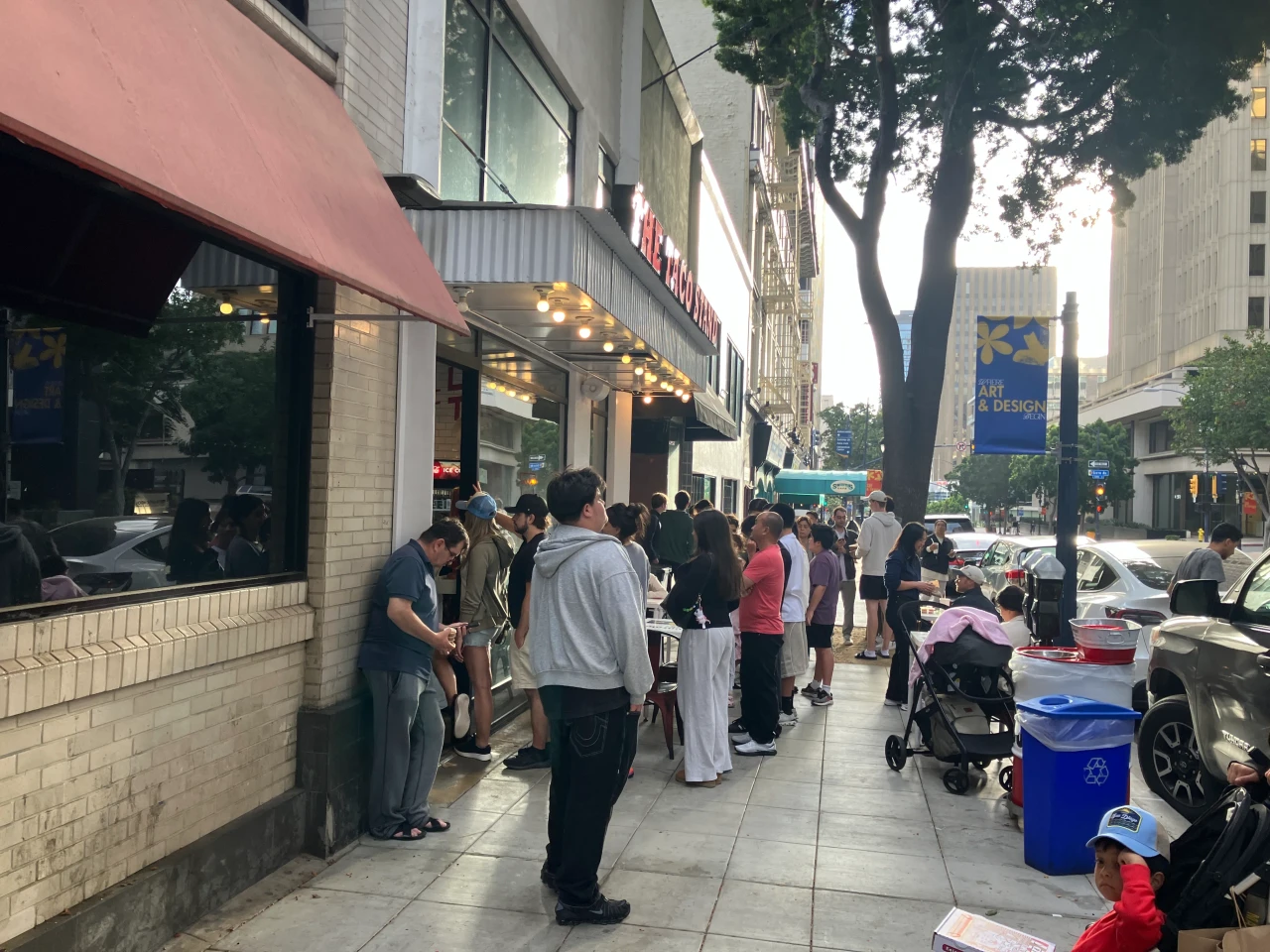 Line outside The Taco Stand in downtown San Diego