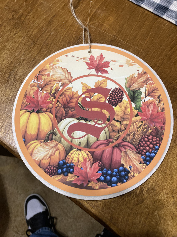 handcrafted Autumn monogrammed sign