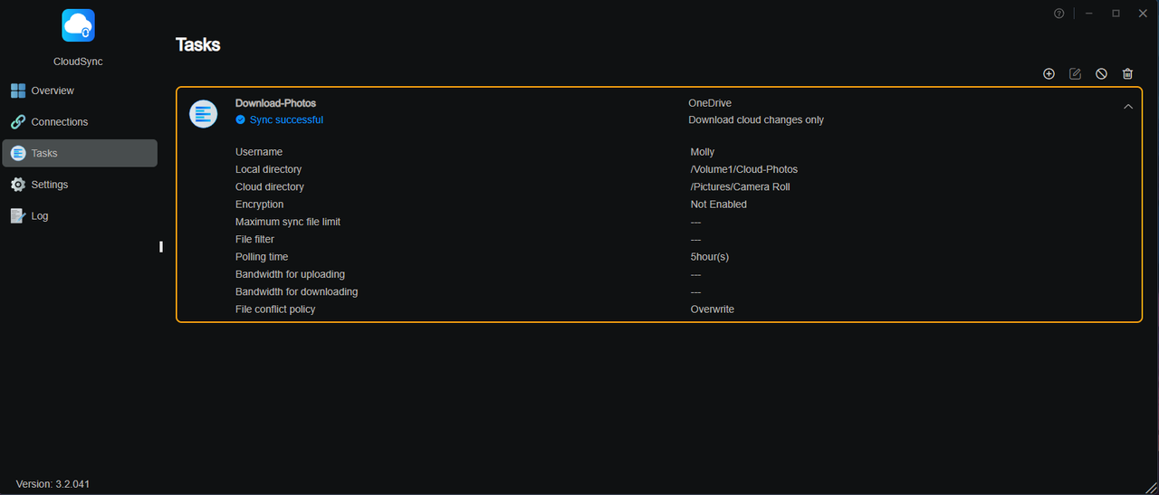 cloudsync pollng time