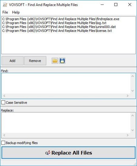 VovSoft Find And Replace Multiple Files 2.2.0