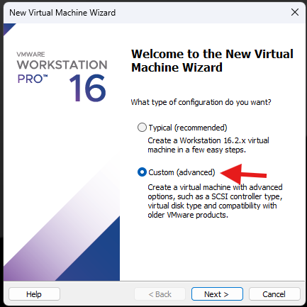 New VM - Custom