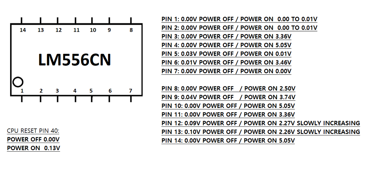 LM556CN TIMER VOLTAGE