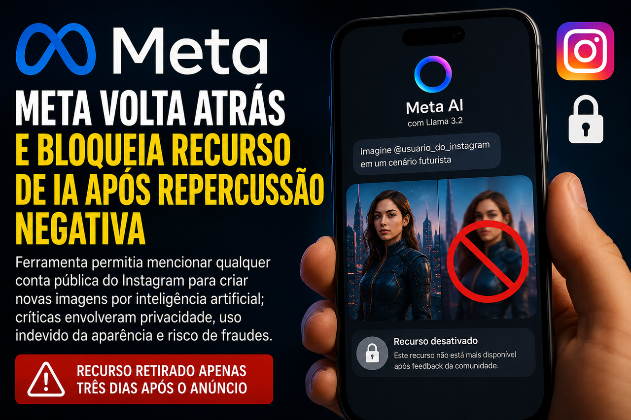 Meta recua e desativa recurso de IA que usava fotos de perfis públicos do Instagram