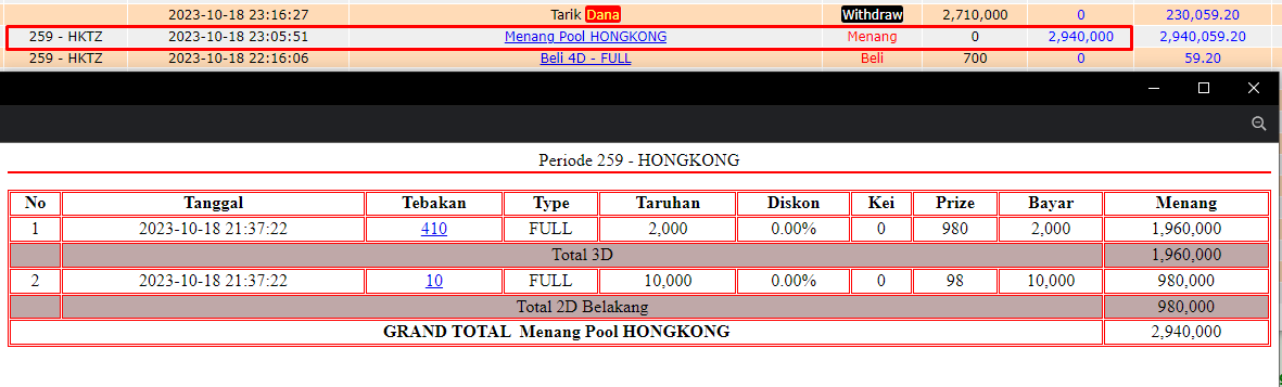 Bukti JP togel hari ini