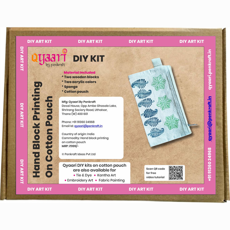 Block Printing DIY Kit - Canvas/Manjarpaat Pouch