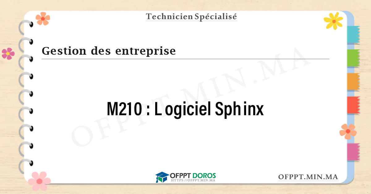 Sommaire détaillé du cours Logiciel Sphinx M210 OFPPT - Structure du module