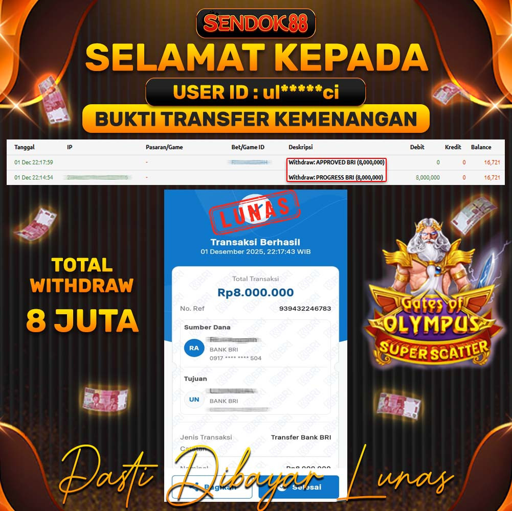 SENDOK88 JEPE! GATES OF OLYMPUS SUPER SCATTER Rp 8.000.000,- LUNAS!