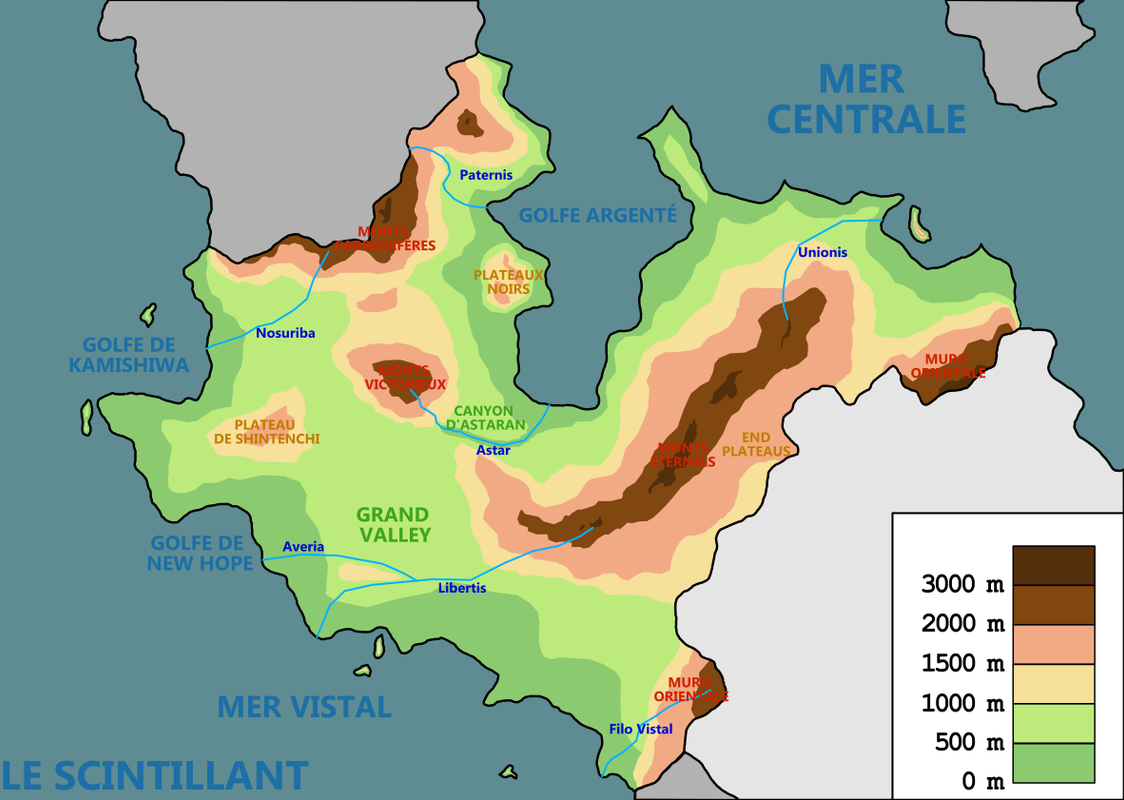 Carte topographique du territoire de la Grande République