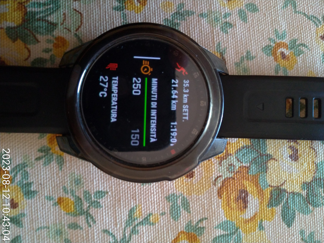 2023-08-13 14.25 inviata a Garmin-minuti di intensità fatti con Forerunner 220 che non aumentano su 