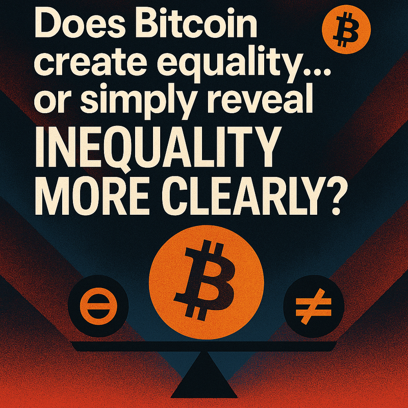 Does Bitcoin create equality… or simply reveal inequality more clearly?