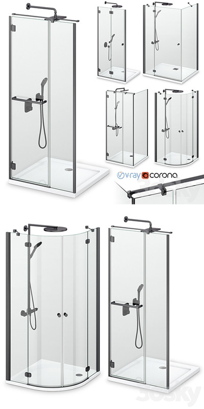 Shower enclosures Radaway Carena black