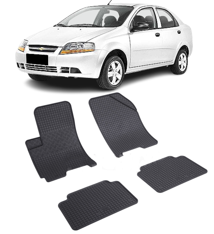 Set 4 covorase Chevrolet Kalos 2004-2006, din cauciuc 100%, compatibile cu autoturismul CHEVROLET Kalos