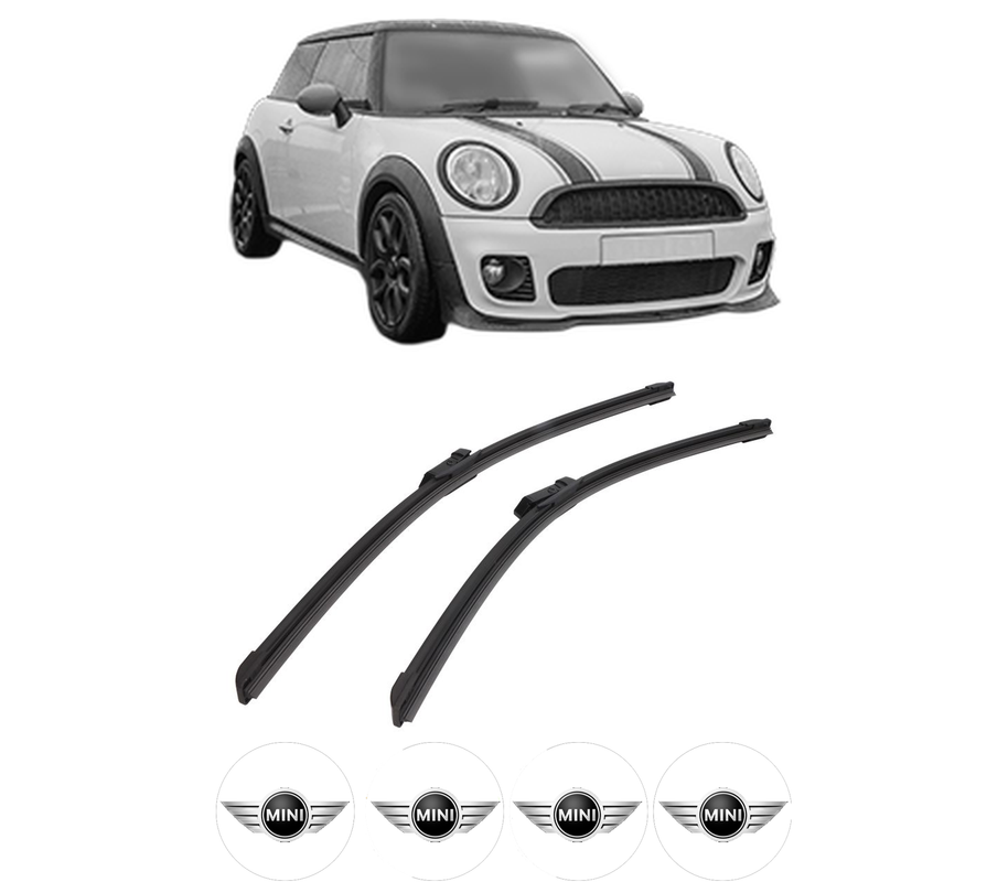 Set stergatoare auto MINI MINI CLUBMAN (F54) din 2014-2024, pentru parbriz auto, 2 bucati, Bosch Aerotwin, din cauciuc siliconat rezistent, 4 Stickere Auto MINI