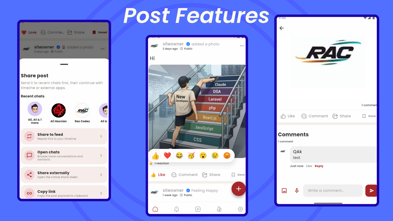 Expeazzy | Flutter Messenger Timeline Mobile App for Sngine