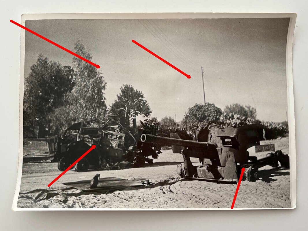 Foto, Afrika Korps, DAK, amerikanische Geschütze in Tunesien