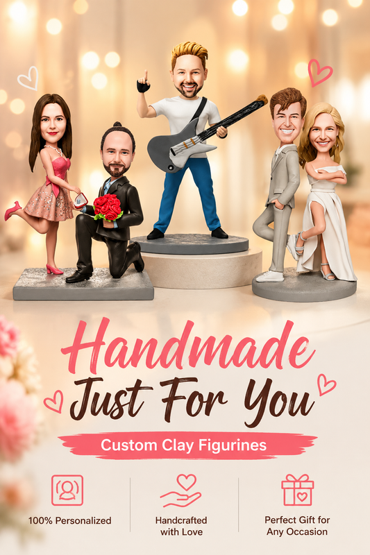 Featured handmade polymer clay doll detail