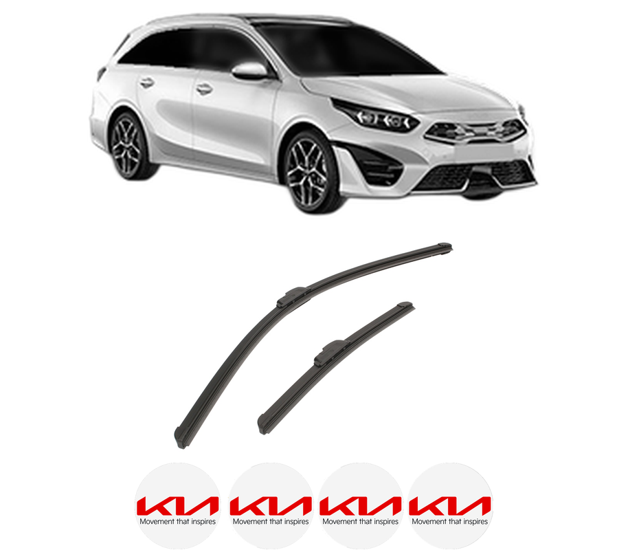 Set stergatoare auto KIA CEE'D Combi Van (JD) din 2012-2018, pentru parbriz auto, 2 bucati, Bosch Aerotwin Retrofit, din cauciuc siliconat rezistent, 4 Stickere Auto KIA