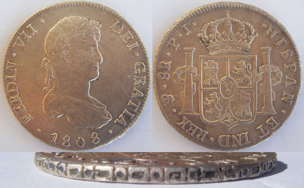 8 Reales 1808. Fernando VII. Potosi PJ 8-R-Fernando-VII-1808-Potosi-PJ